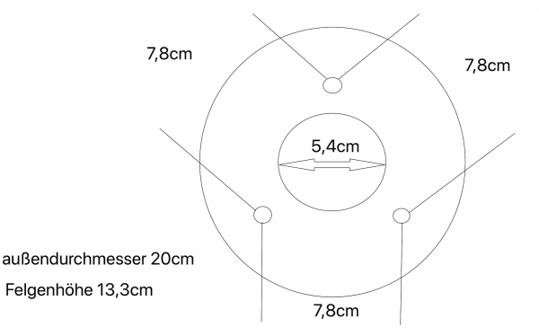 Felge 7" 3 Loch ATV